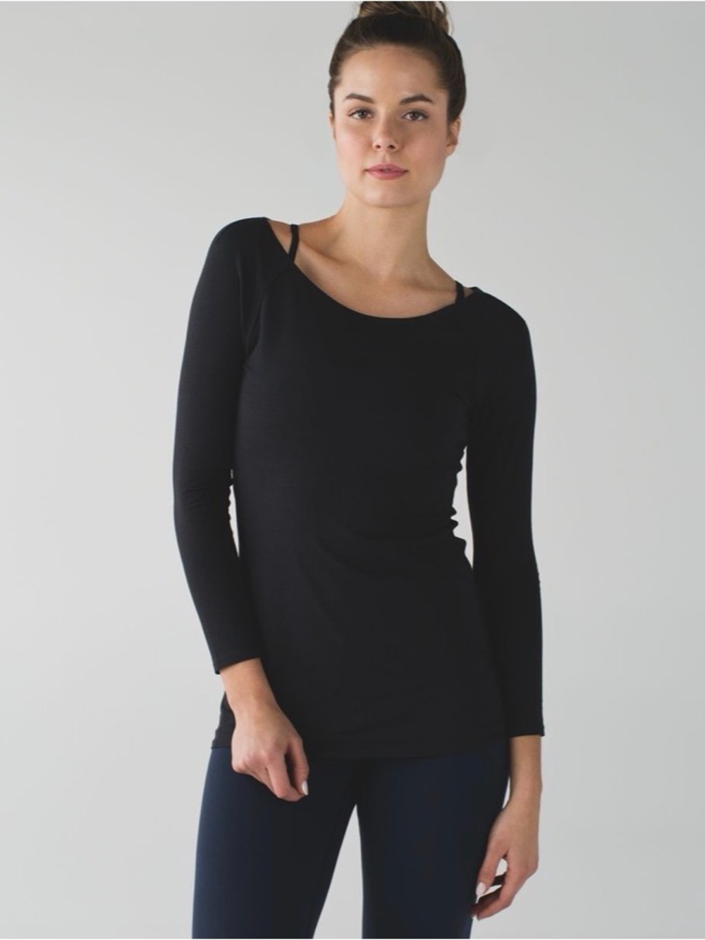 Lululemon Physically Fit Cropped Sleeve Tee Black Womens Athletic Shirt Gym Yoga